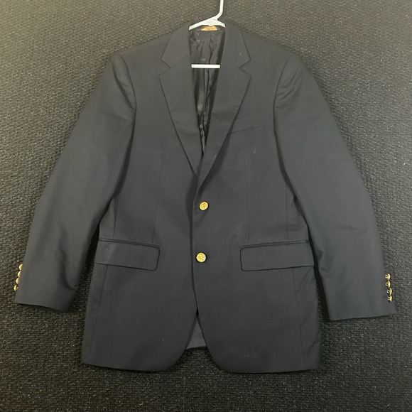 Brooks Brothers Vintage 346 2 Button Up Navy Blue Dress Blazer Men's Size 36R